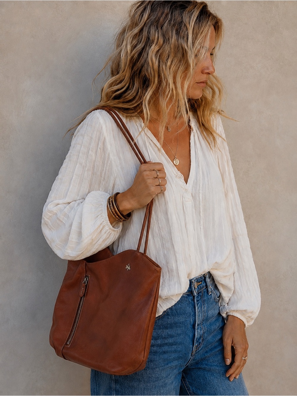 Pratesi Consuma Leather Shoulder Bag